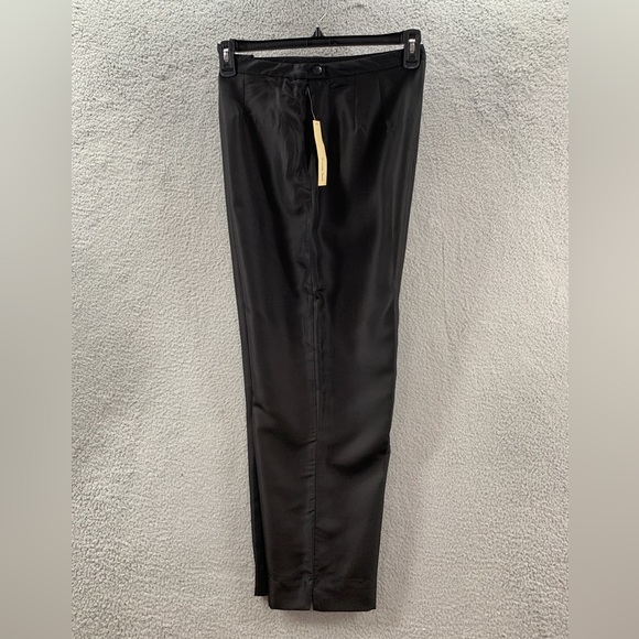 NWT Amanda Smith Pure Silk Women’s Plus Black Flat Side Zip Up Pants Size 14 - Picture 16 of 16